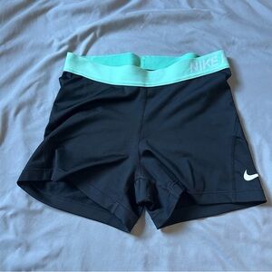 Nike - Pro Shorts - Black + Aqua - Sz: M